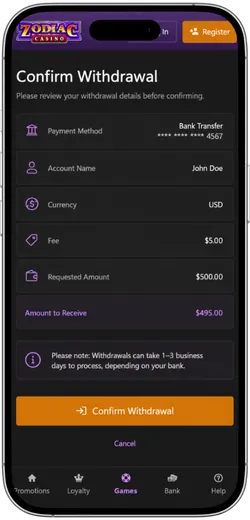 Confirm the Payment Details