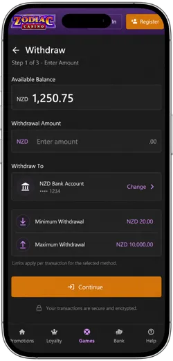 Enter the Withdrawal Amount
